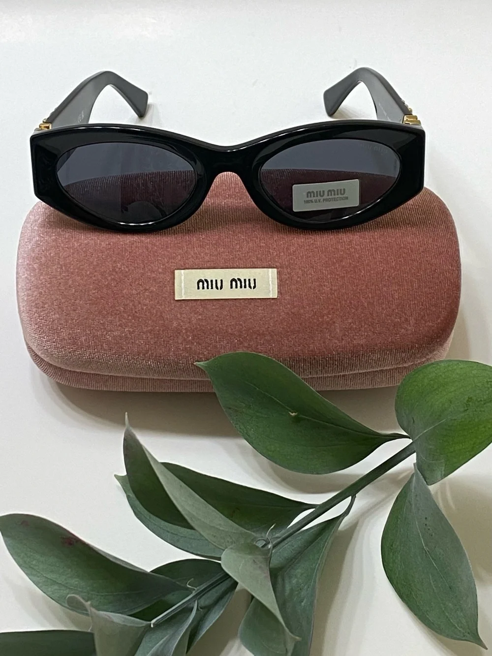 MIU MIU Sunglasses SMU 11WS 1AB5SO Black Gold Dark Gray Lens Women Authentic